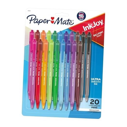 Paper Mate InkJoy 100RT Retractable Ballpoint Pens, Medium 1 Count (Pack of 20)