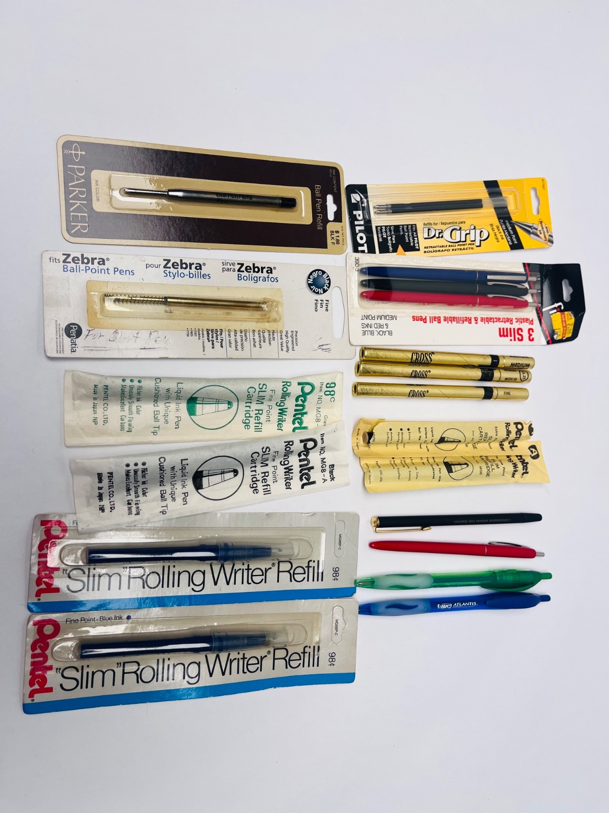 Pens & Refills Writing Instruments Lot Some Vintage Pentel Bic Fisher etc BIN 77