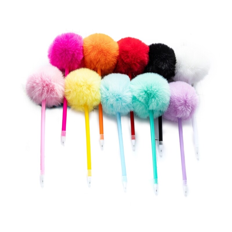 10Pcs Creative Ballpoint Pen Plush Ballpoint Pen Christmas Stocking Fillers