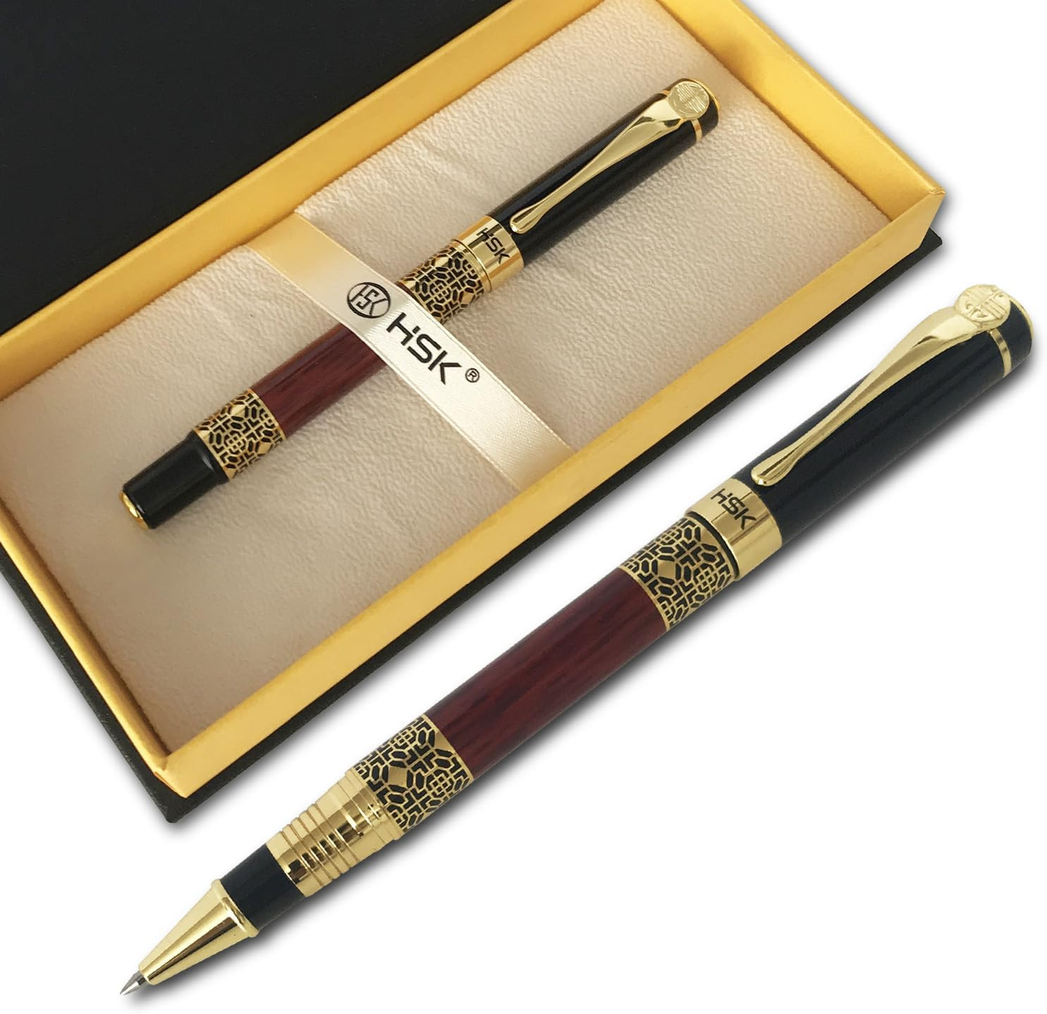 HSK Luxury Gift Pen Ballpoint Pens Black Refill,Classical Retro Style Pen,Best
