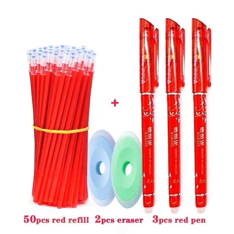 55pcs/lot Erasable Gel Pen 0.5mm Refill Rod Magic Ink Erasable Pen Washable
