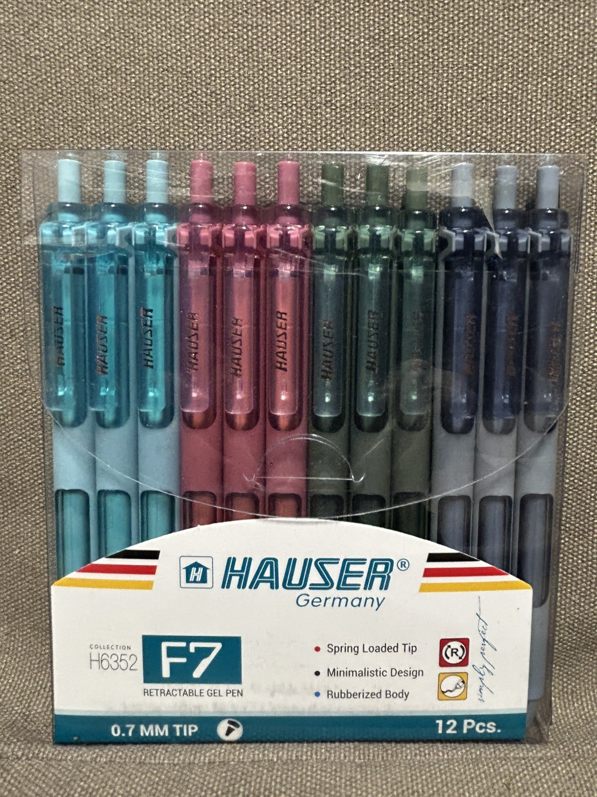 HAUSER F7 Gel Pens, 0.7 MM Black Ink Pens, 12 Pc