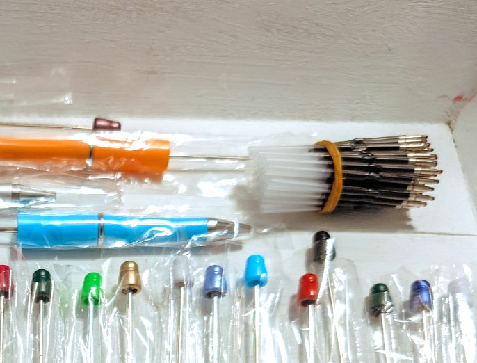 25pc DIY Beadable Pen Kit Blank Ballpoint Pens Bulk 20 Colors Craft Supplies