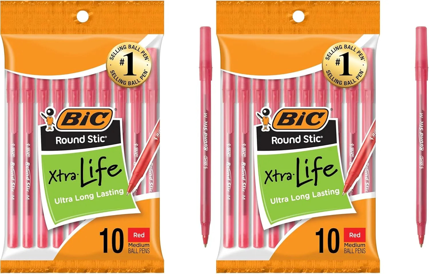 BIC Round Stic Ballpoint Pens Black Medium Point 1.0mm 10 Count Pack