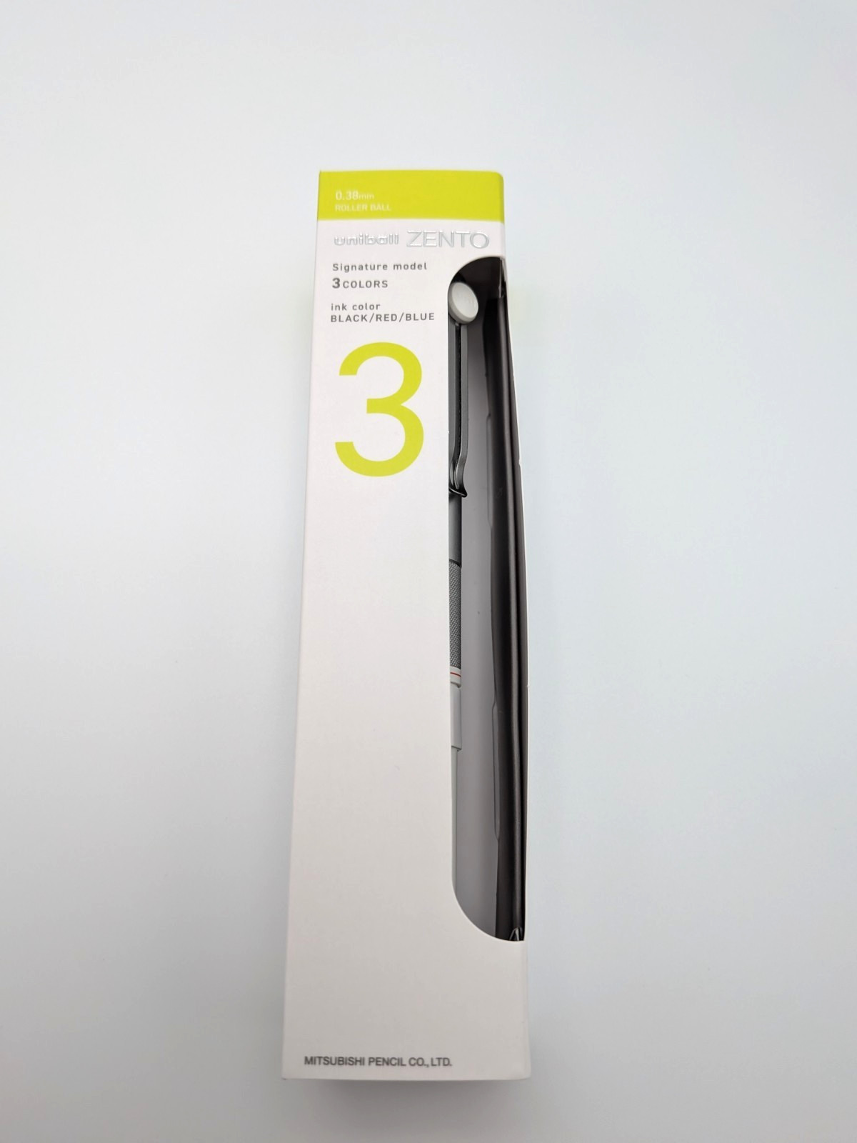 Mitsubishi uniball ZENTO Signature Model 3 Color Ballpoint Pen Silver 0.38mm