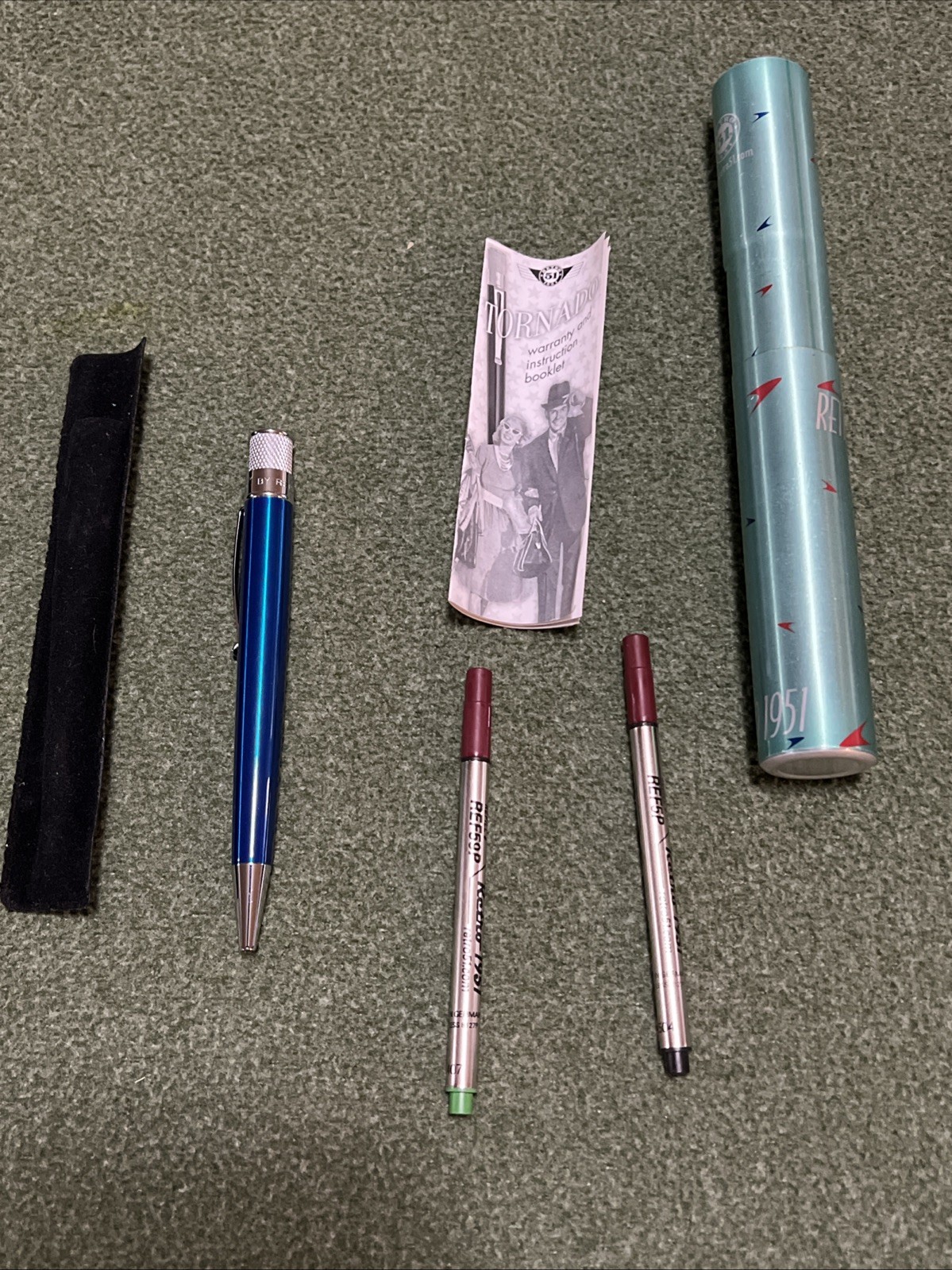 Retro 1951 Tornado Ballpoint Pen – Blue Pen With Extras NewOld Stock Free Shipp