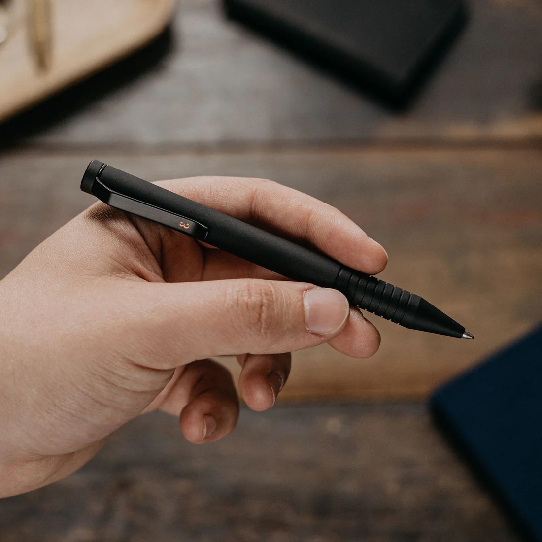 Everyman Grafton Mini Twist Pen w/Pocket Clip Matte Fisher/Parker Compatible
