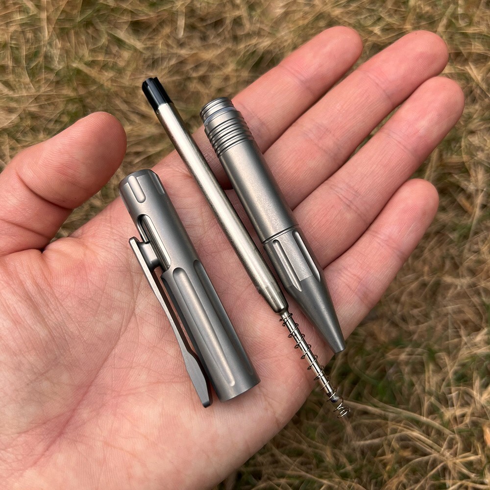 Titanium Alloy Pocket Ball Pen Tactical Signature Ballpoint Pen Outdoor EDC Tool