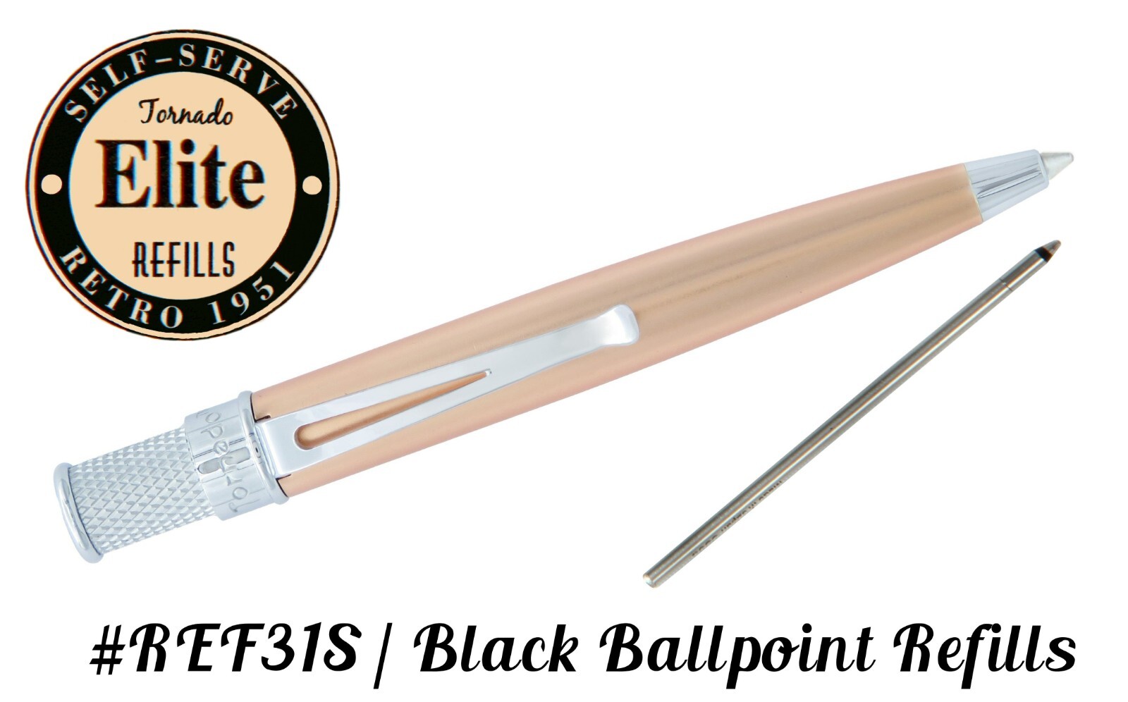 Retro 51 #EBP-2477PK / Copper Elite Series Twist Action Tornado Ballpoint