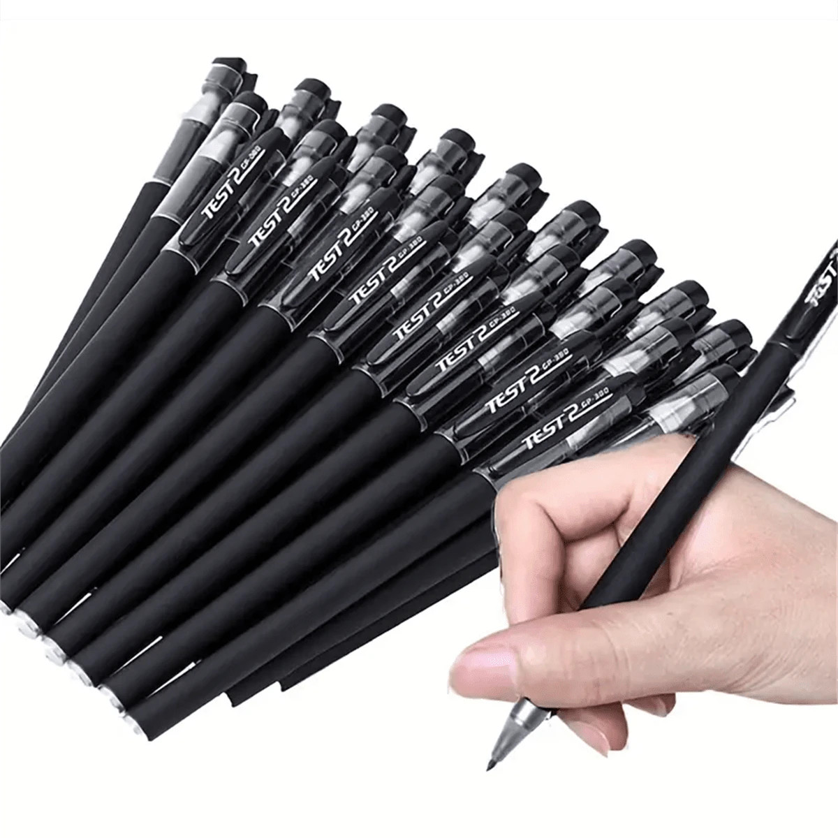 Ballpoint Pens Black Matte Gel Ink Pens Set 0.5mm Extra Fine Tip Smooth Writing