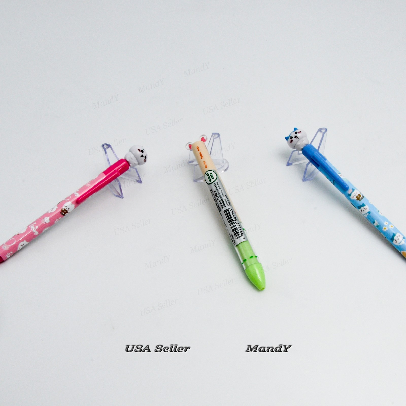 Chiikawa Ballpoint Pen Black Ink Color with Chiikawa Figure Set of 3: US Seller