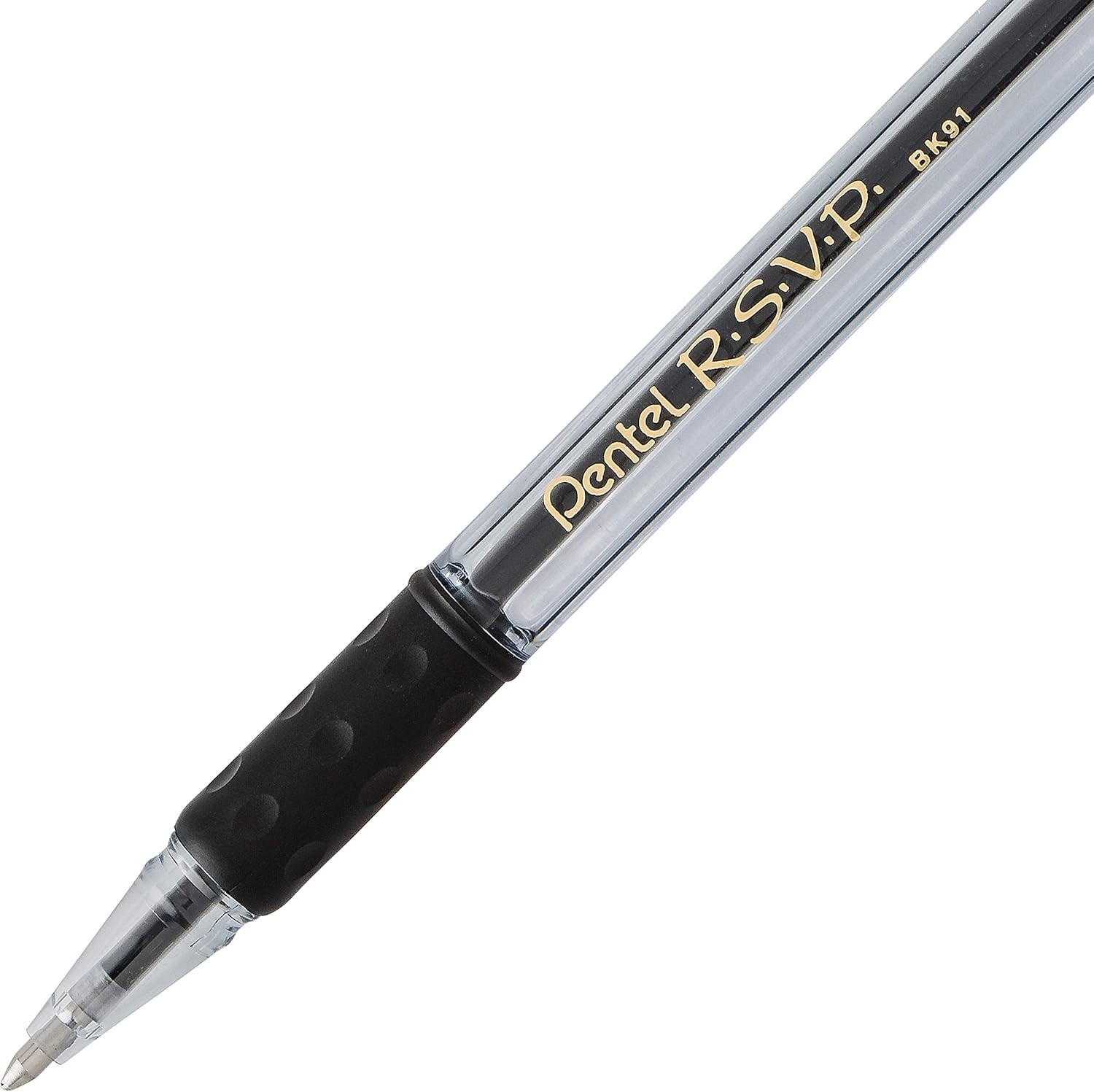 Sturdy Black Ballpoint Pens with Ambidextrous Grip – 4 Count for All Ages