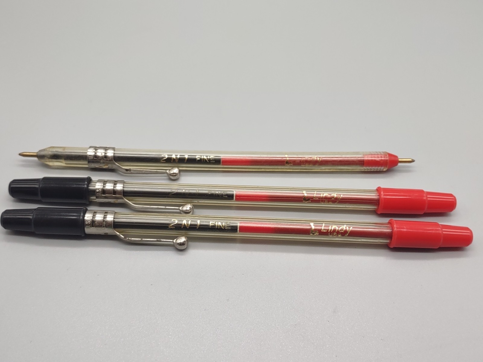 Vintage Lindy 2-in-1 Ballpoint Pen – Double Ended Red & Black Ink – Rare