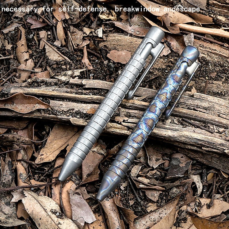 Outdoor EDC Practical Titanium Alloy Pocket Ballpoint Pen Working Pen Portable