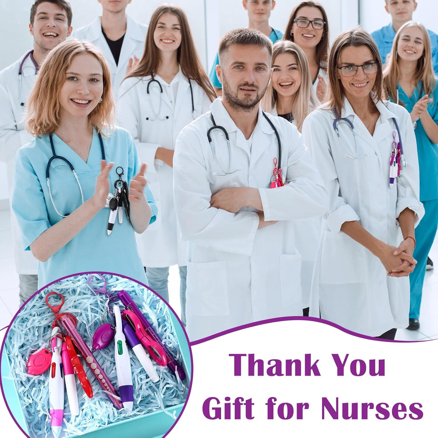18-Piece Nurse Tool Kit: Pens, Markers, Scissors, Penlights, LED Keychain Lights