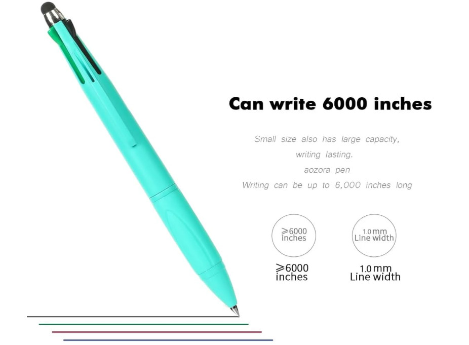 Bolígrafos multicolor 4 en 1 con stylus 1.0mm pack 9 para trabajo
