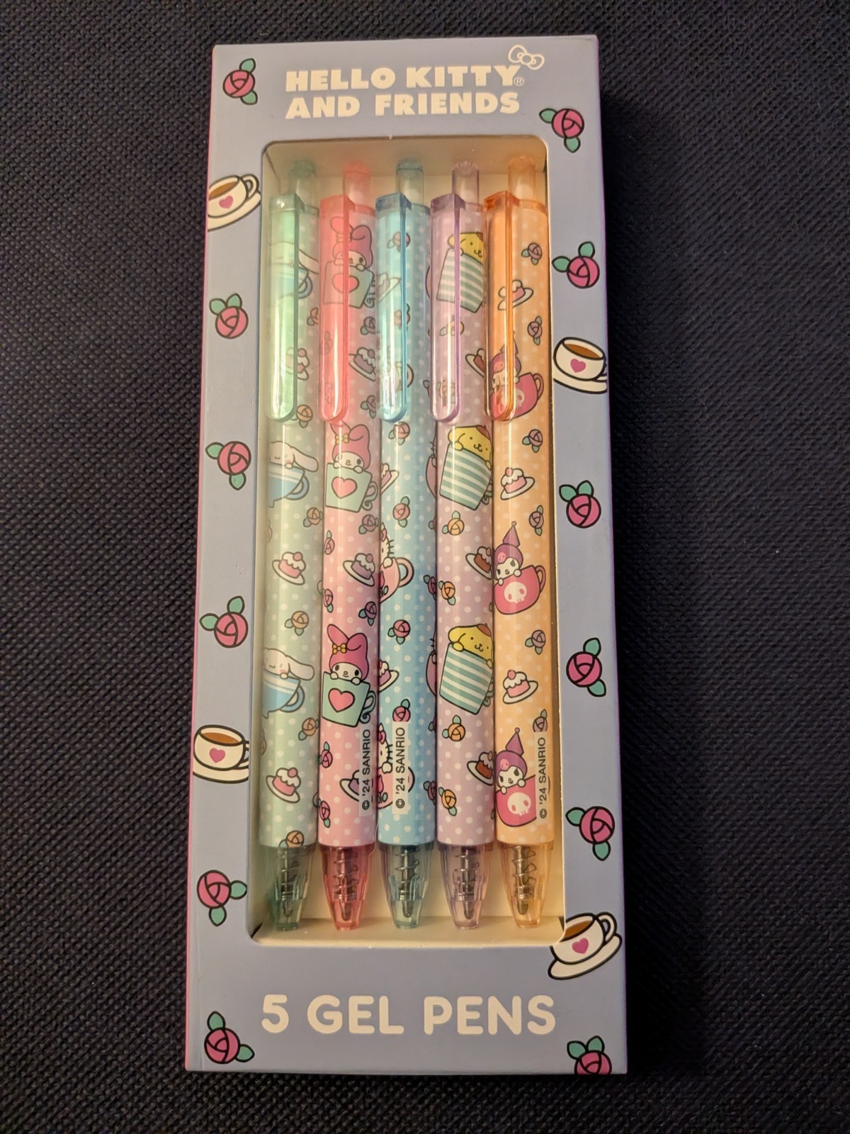 Hello Kitty & Friends Tea Party Multicolor Pen Set Kawaii Writing Pens New