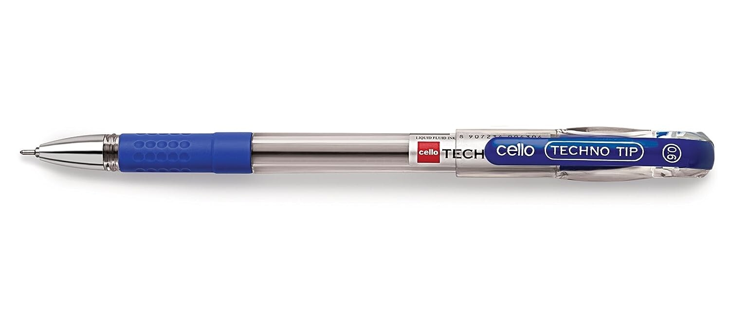 Cello Technotip Ball Pen Set | Pack of 10 | Blue Ball Pens/Lightweight Ball Pens