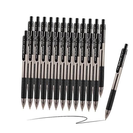 Ballpoint Pens Retractable Click Pens, 24 Pack 1.0mm Medium Point Smooth Black