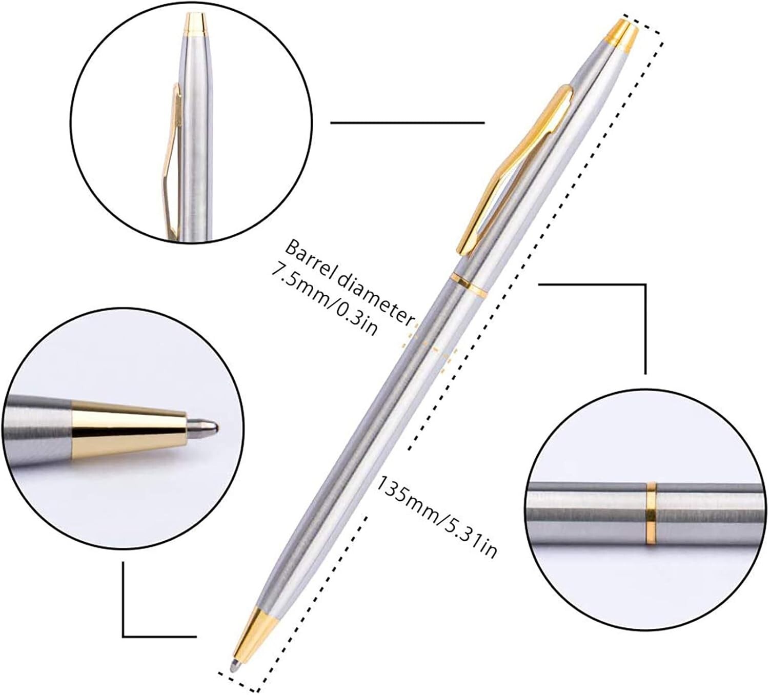Stylish Black Ballpoint Pens – 10 Mini Retractable Gifts for Any Occasion