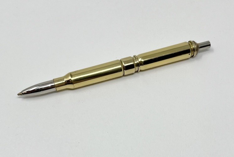 Vintage Mid Century West Germany Click Pen Metal Bullet Shape Ballpoint No Ink