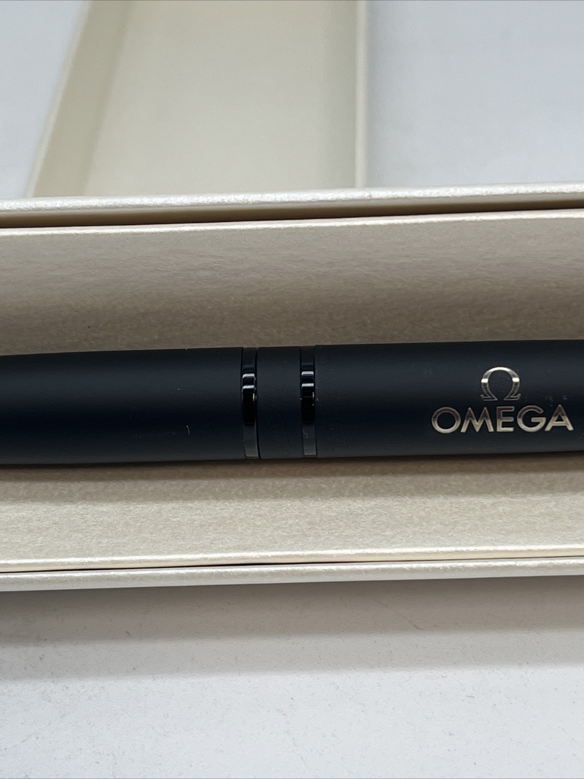 Omega Ballpoint Pen White Box Novelty For Watch Rare Original Gift Japan New
