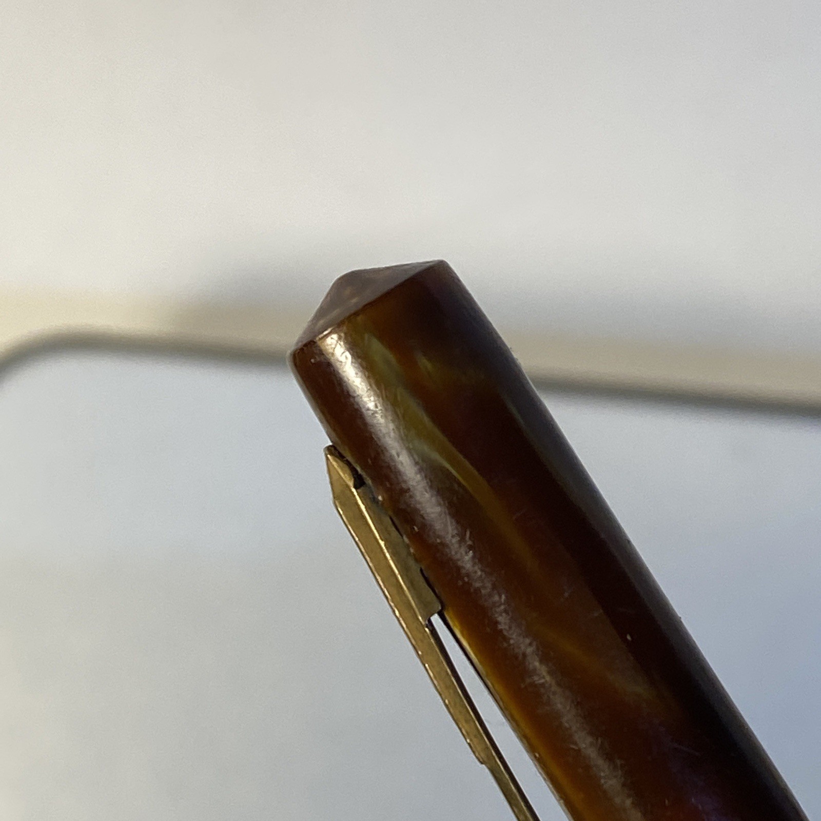 Antique Waltham Mechanical Pencil Gold and Brown Marbled Celluloid Art Deco