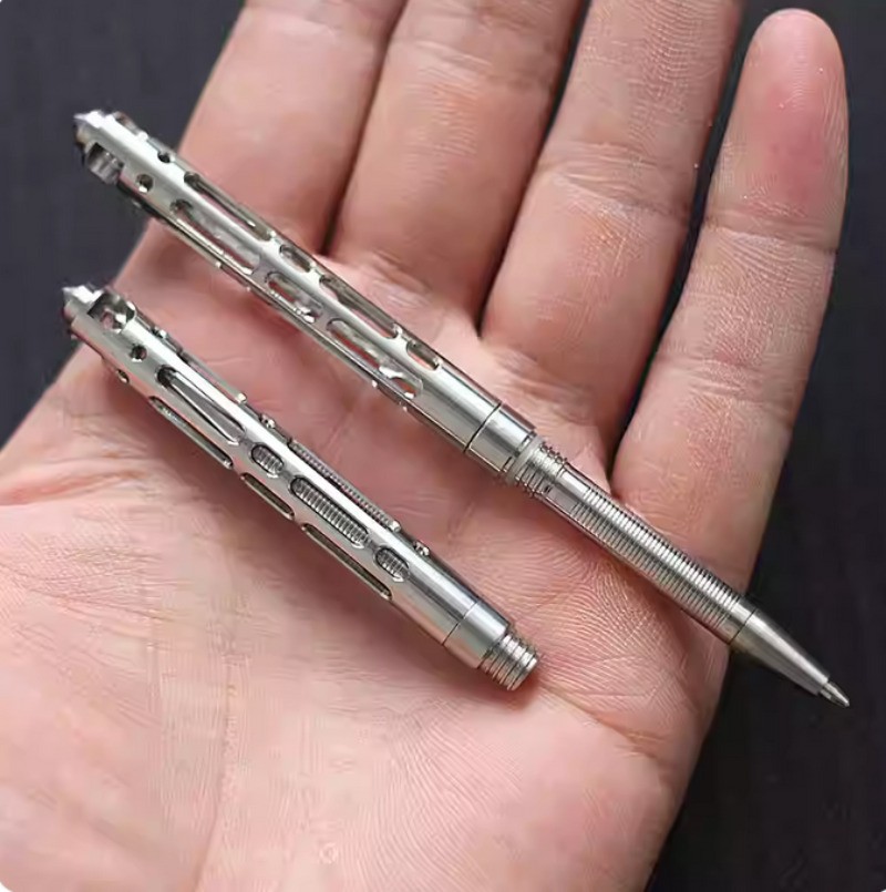 Titanium Mini Ballpoint Pen Portable Writing Pen Keychain EDC Multifunction Gift