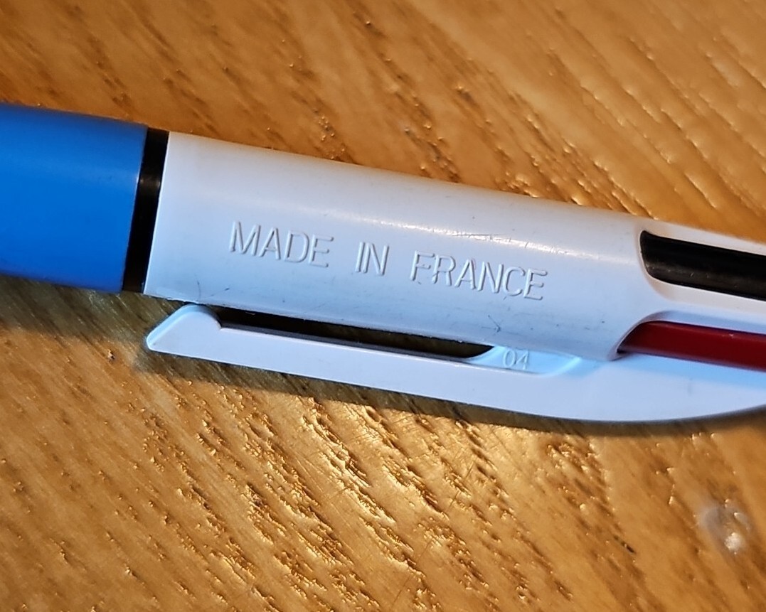 Vintage BIC Multi Color Pen Made in France Click Ballpoint Green Red Blue Black