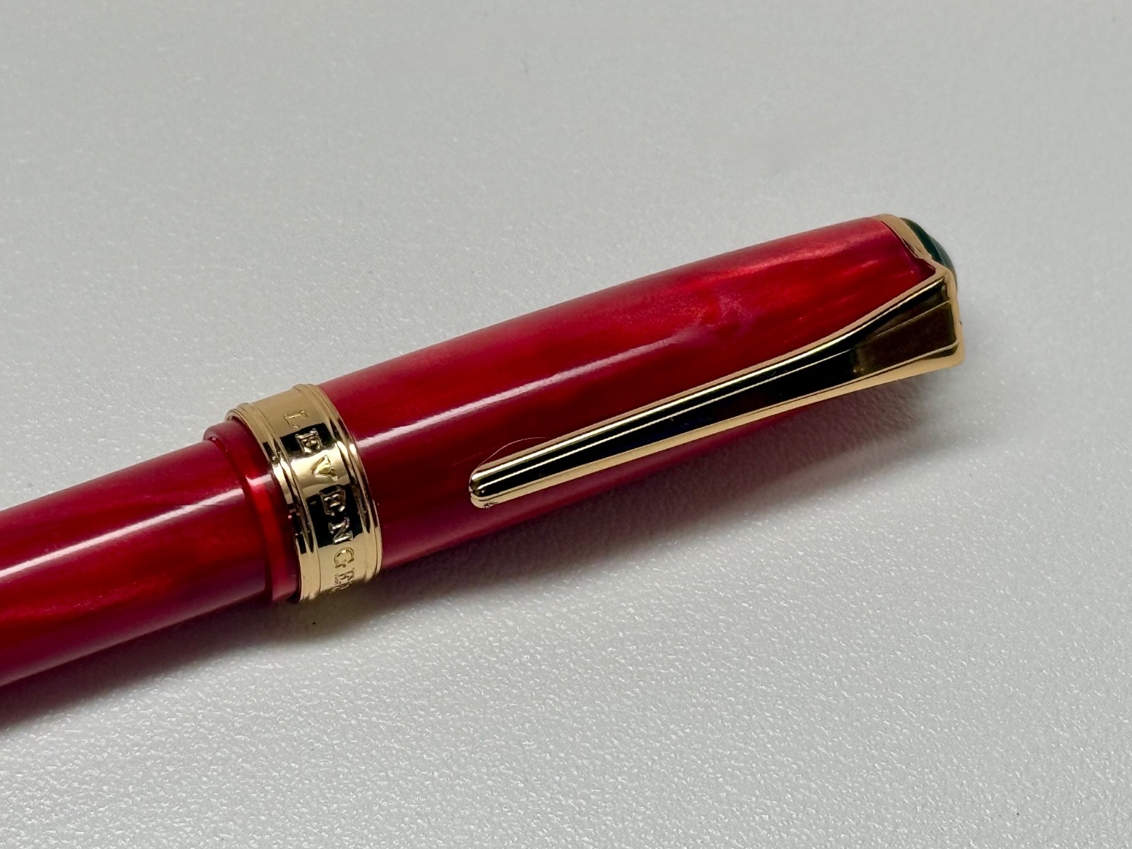 Levenger True Writer Bordeaux Red Ballpoint Pen Gold Trim NEW Levenger Refills