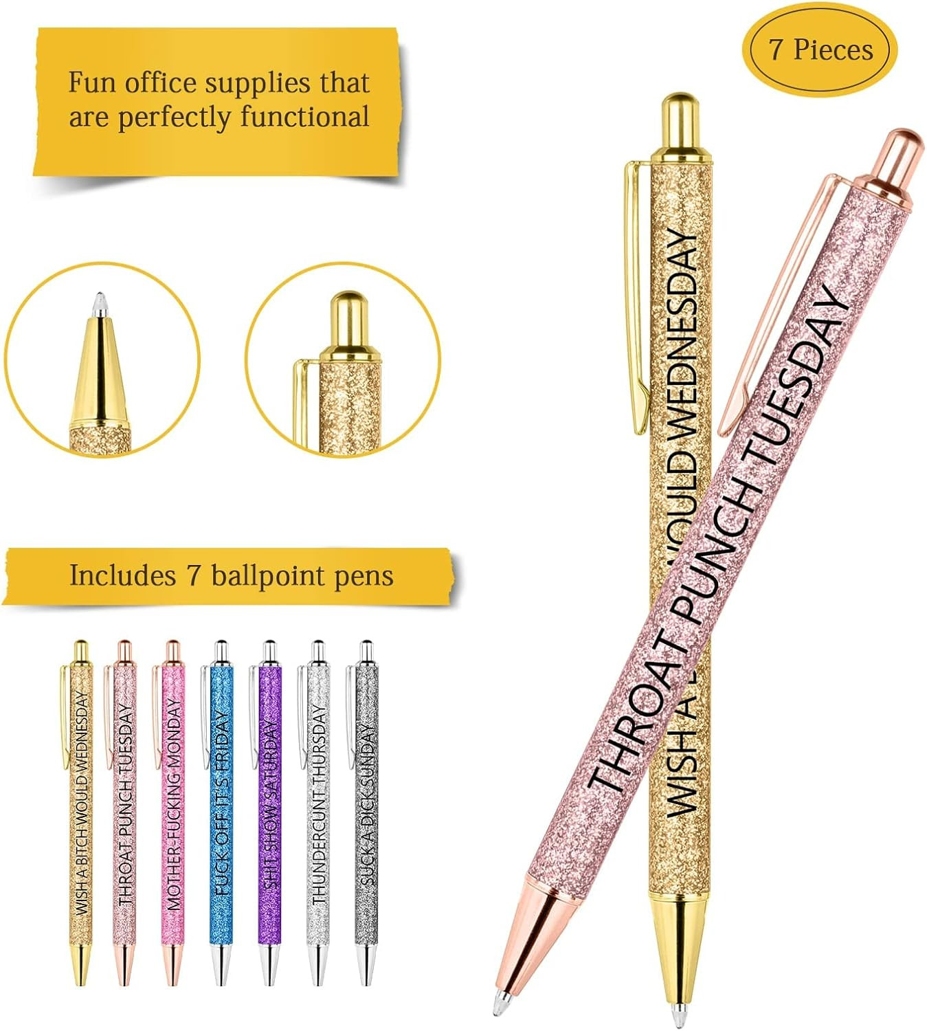 Funny Pens Seven Days of The 1 Count (Pack 7) Week