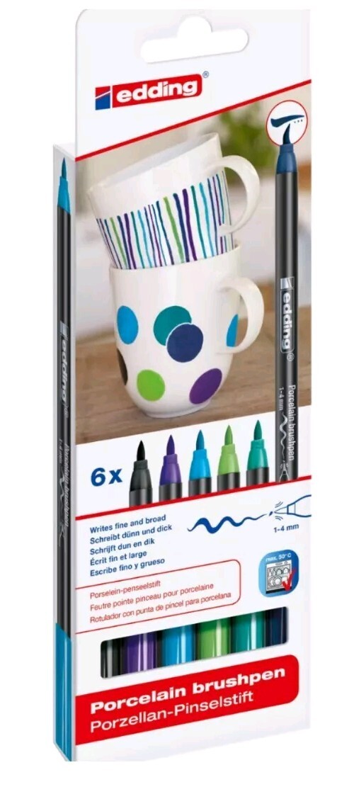 Edding 4200 porcelain brushpen Set Of 6 U.S. Seller Fast Free Shipping Authentic
