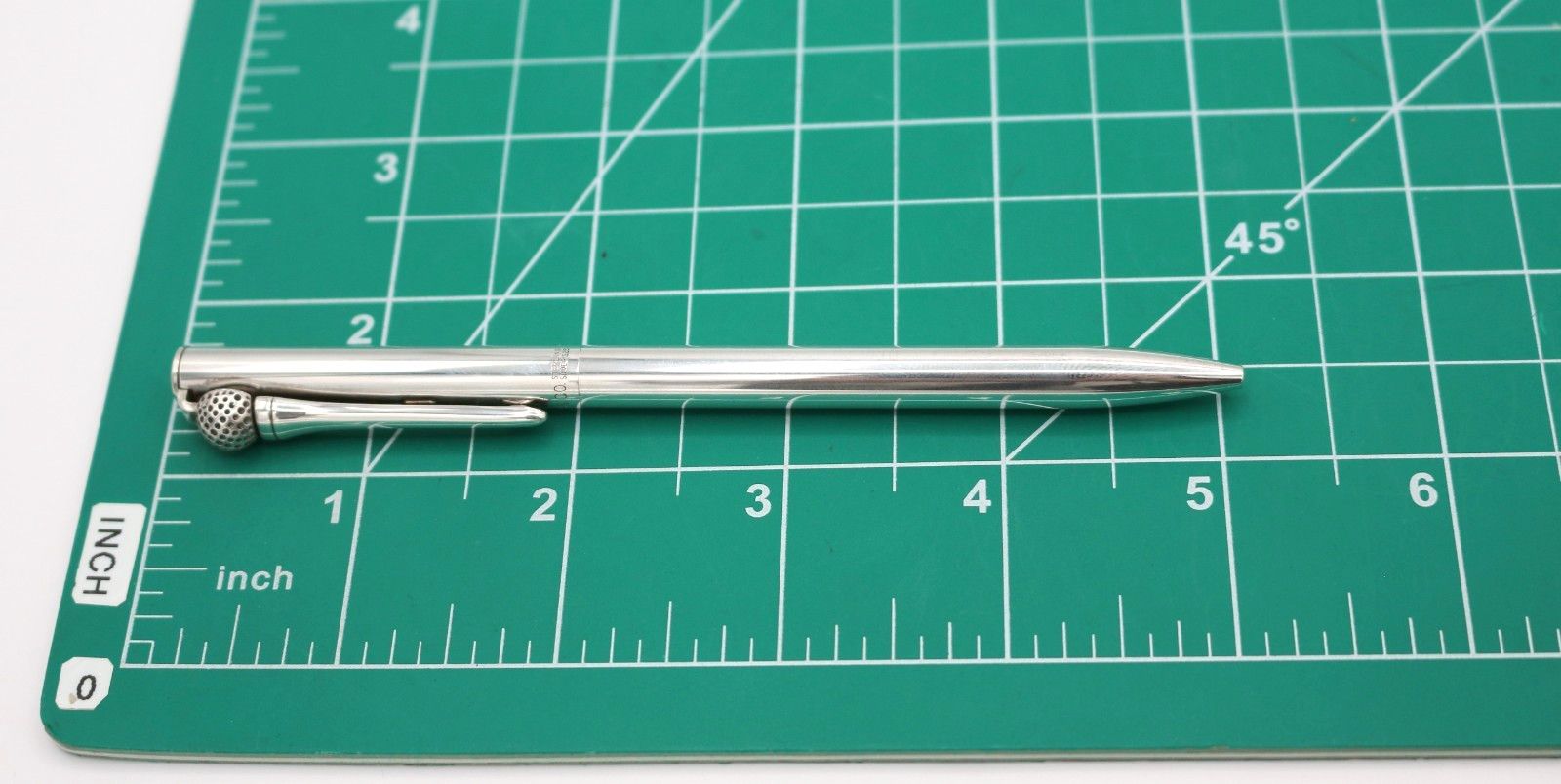 TIFFANY&CO. Sterling Silver 925 Golf Ball Clip Ballpoint Pen w/ Pouch
