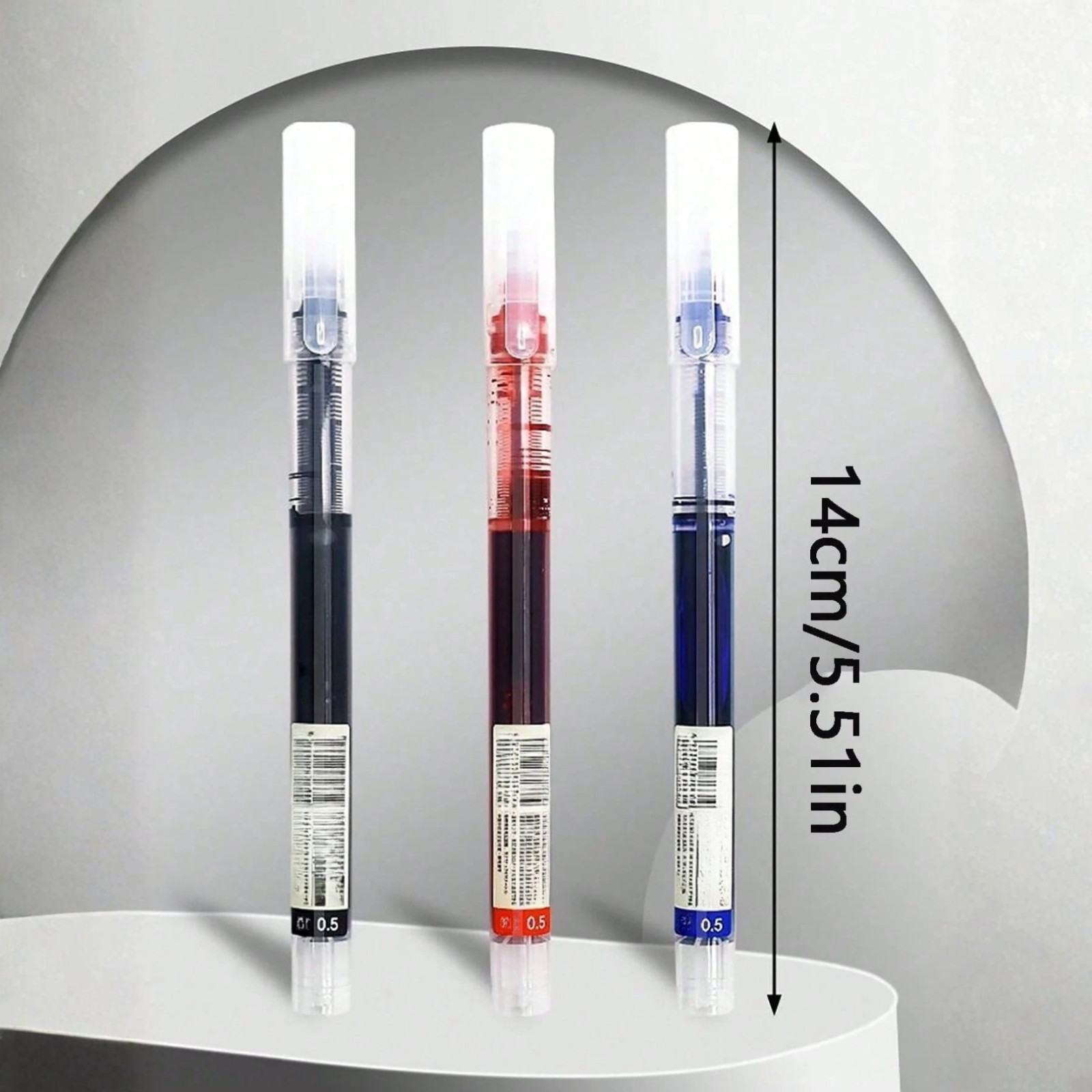 5Pcs/Set Liquid Ink Gel Pens Quick Dry Ink Black/Blue/Red 0.5mm Signature Pen US