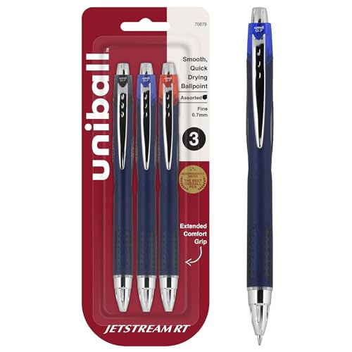 Jetstream RT 3 Pack, 0.7mm – Black, Blue and Red Ballpoint Pens – Wirecutter
