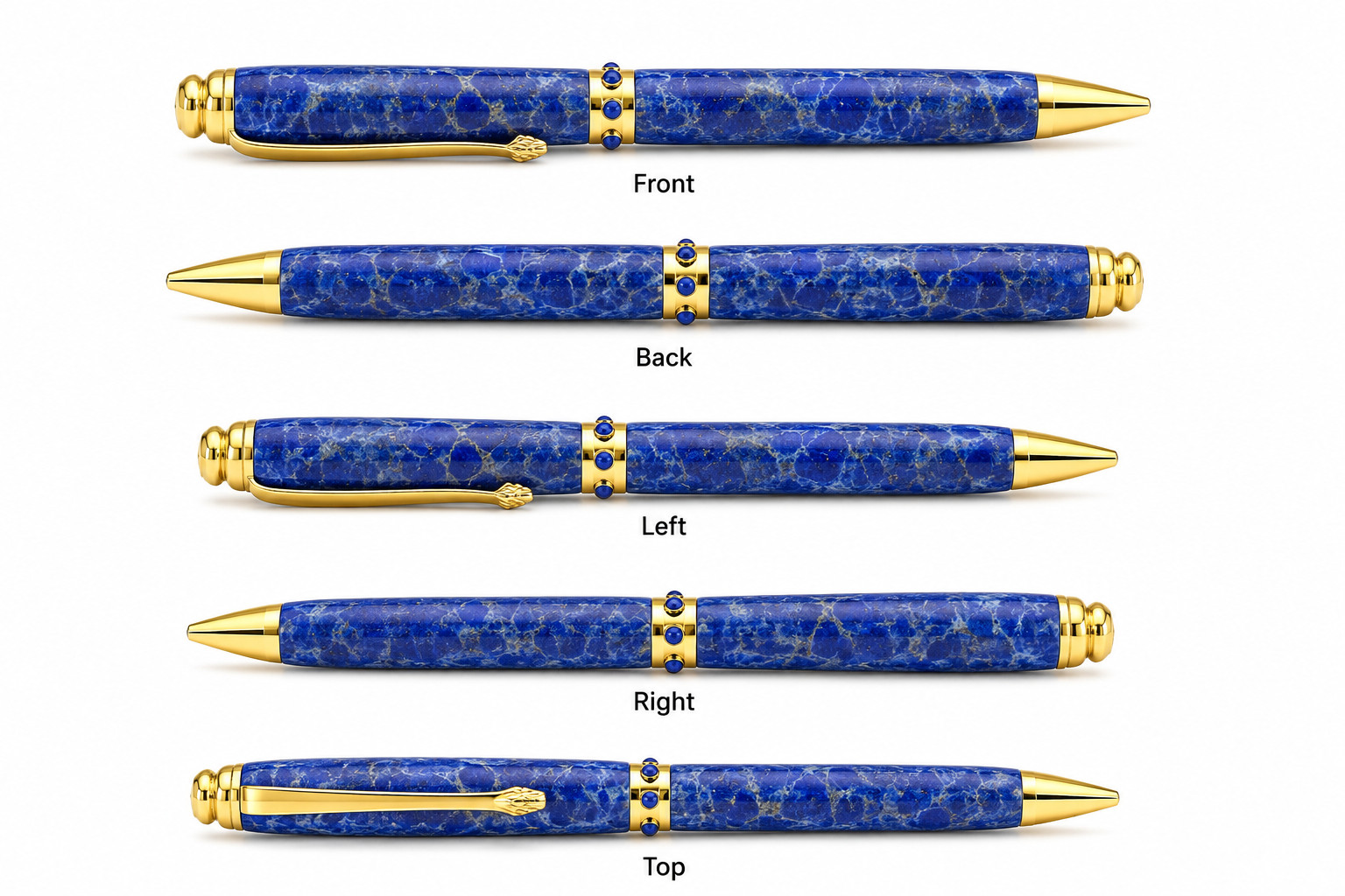 Lapis Lazuli Malachite Gemstone Pen Stainless Steel Handmade Gift Luxury Pen