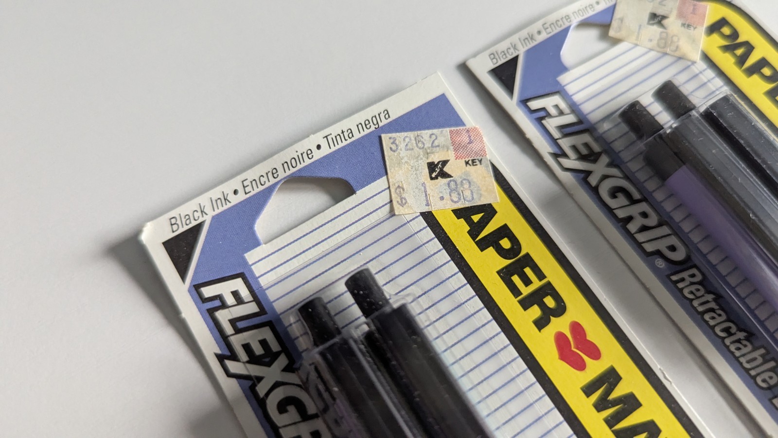 4 Vtg Paper Mate Flexgrip Retractable Ballpoint Pens Black Ink Med Point NOS