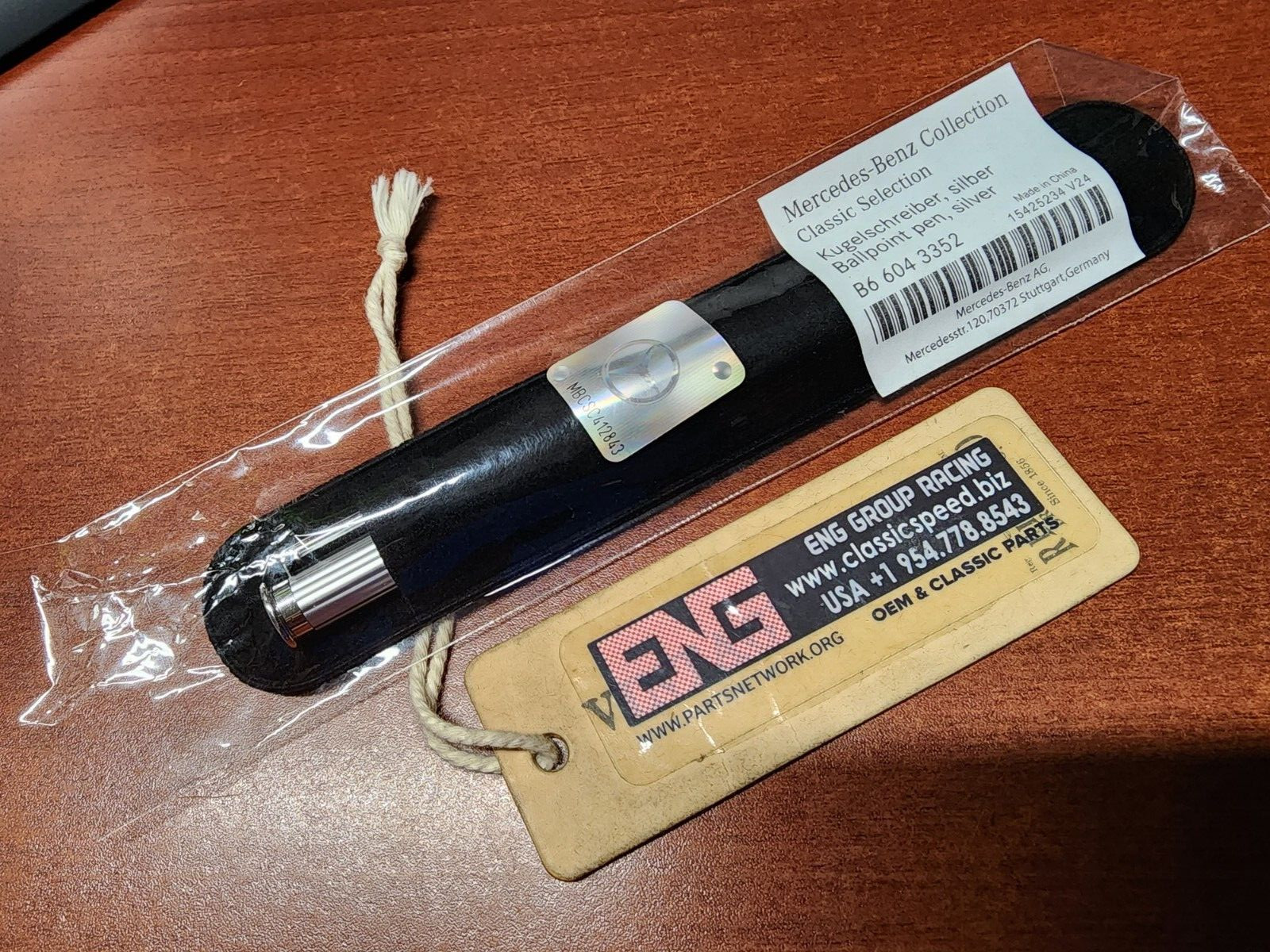 MERCEDES-BENZ CLASSIC COLLECTION OEM/NEW BALLPOINT PEN B66043352 ALL-SILVER ENG
