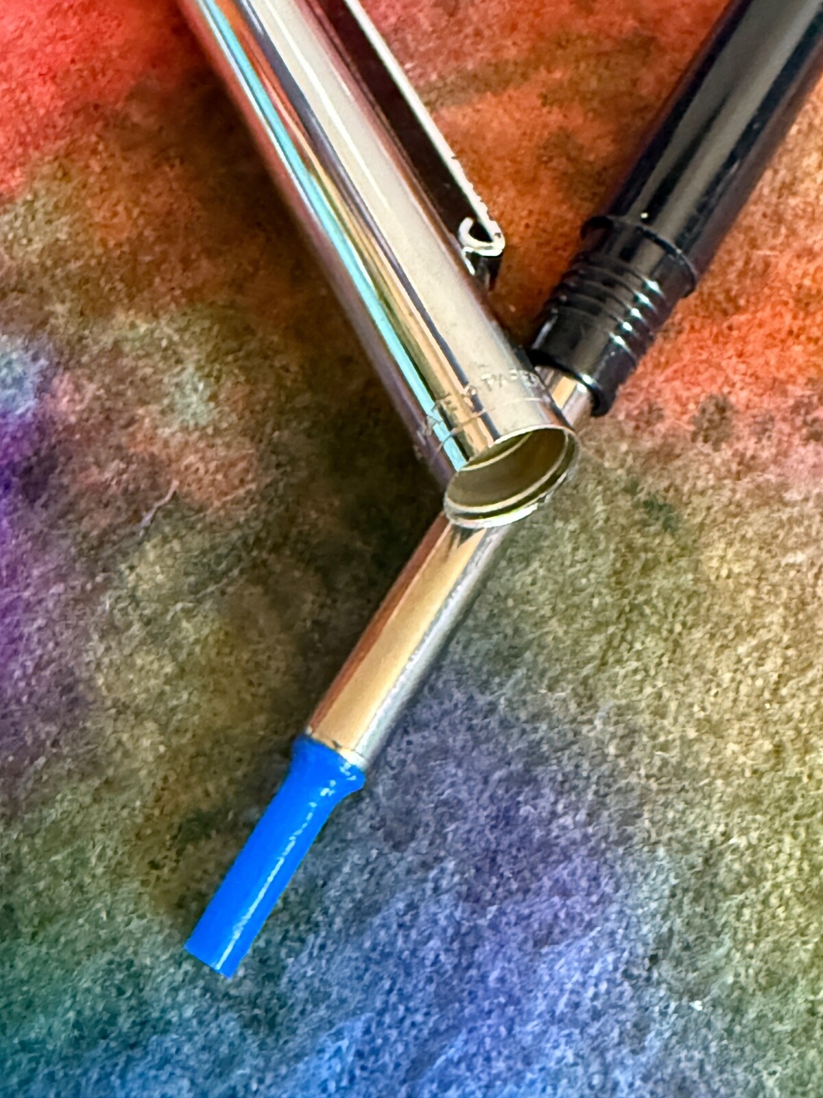 VTG 90s BLACK Paper Mate Double Heart Profile Ball Pen Slim Grip Mexico Blue Ink