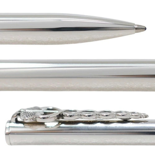 Tiffany & Co Caduceus Medical Ballpoint Pen Silver Blue Ink w/ Pouch