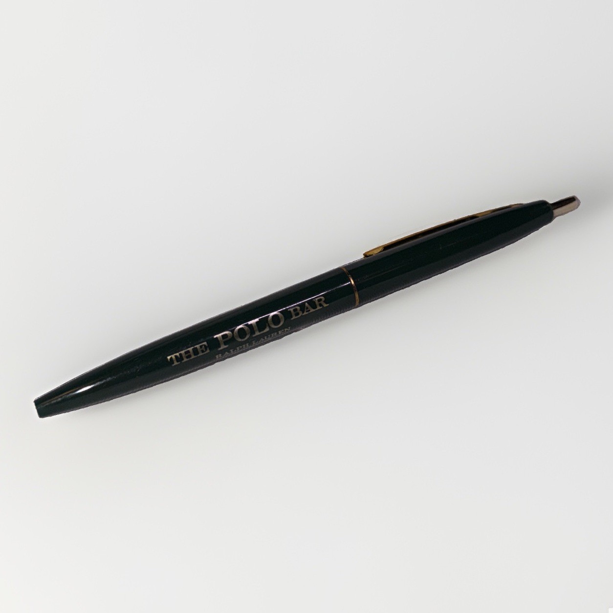 The Polo Bar Ralph Lauren Ballpoint Pen Green Gold NYC Restaurant Collectible