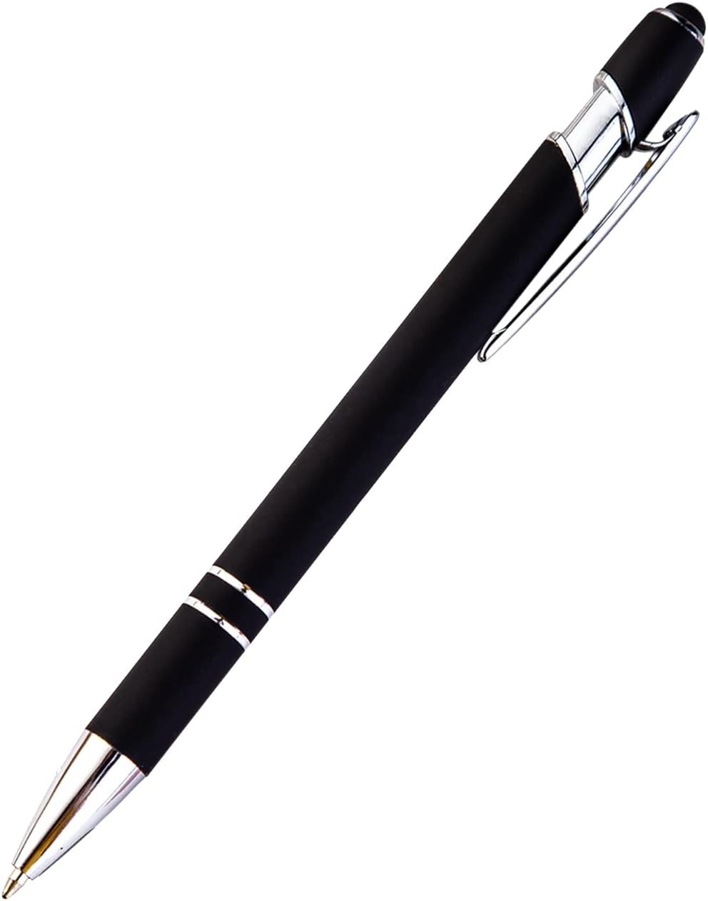 12 Pieces Black Ballpoint Pen with Stylus Tip, 2 in 1 Stylus Pen, Premium Metal