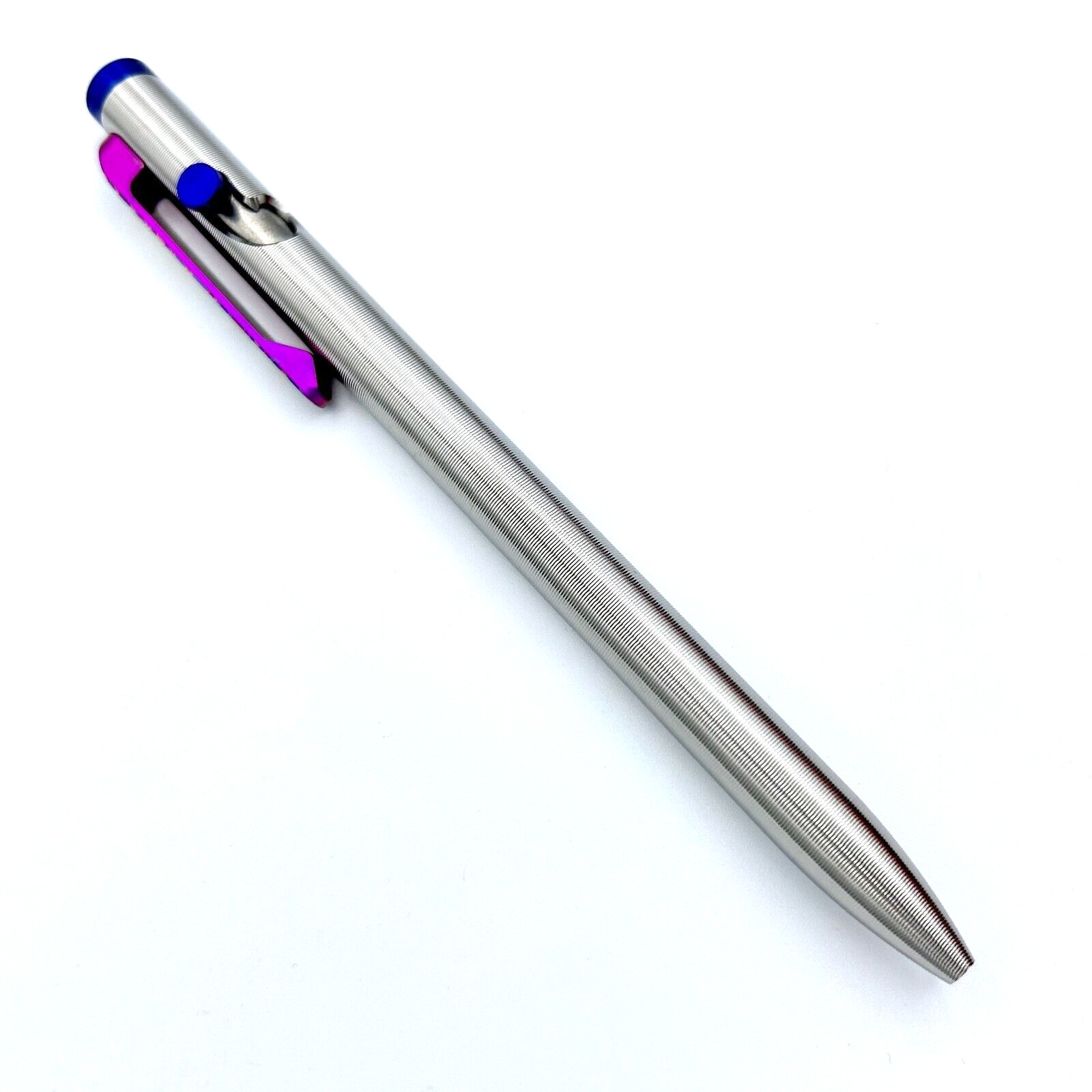 Tactile Turn – Titanium Slim Bolt Action Standard Size Pen Custom Ripple Clip