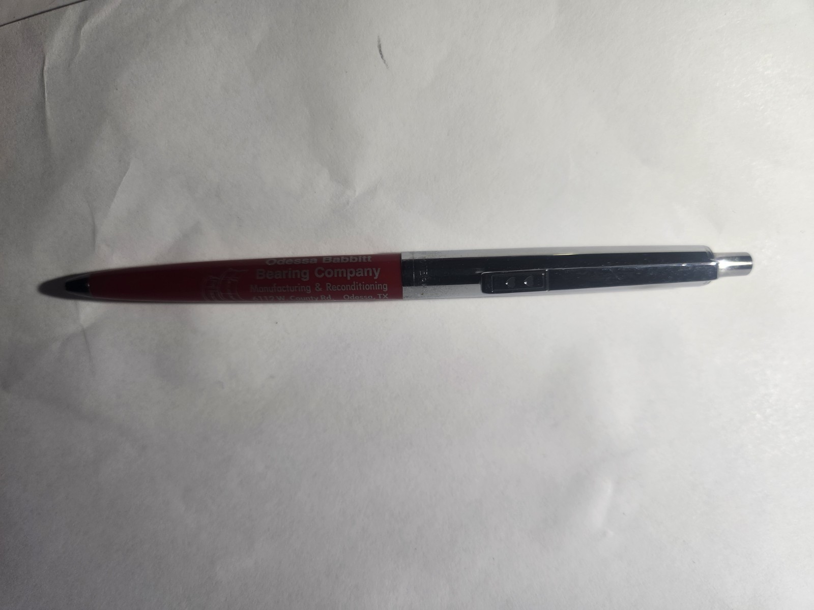 Vintage Paper Mate Double Heart Ballpoint Pen Red & Chrome