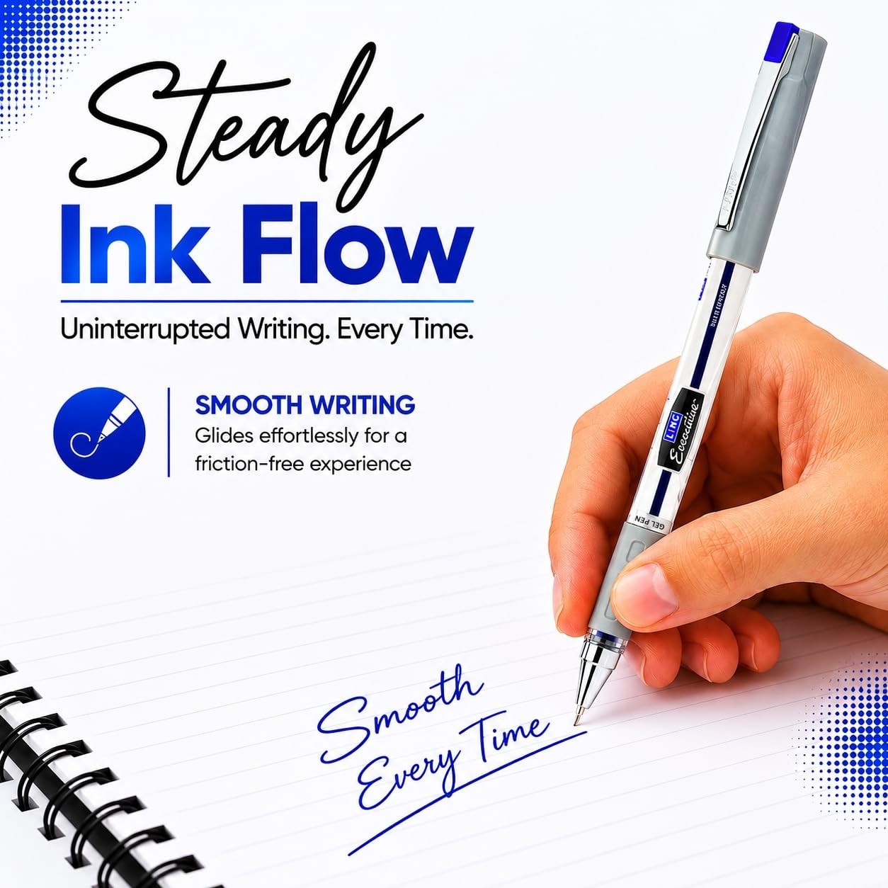 LINC 0.55mm Executive SL-500 Gel Pen With Water-Proof Ink & Textured Grip / FS