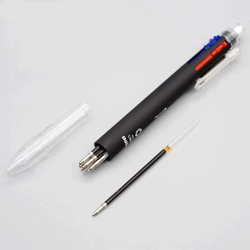 6 in 1 Multicolor Ballpoint Pens 5 Colors Ball Pen 1 Automatic Pencil with Erase