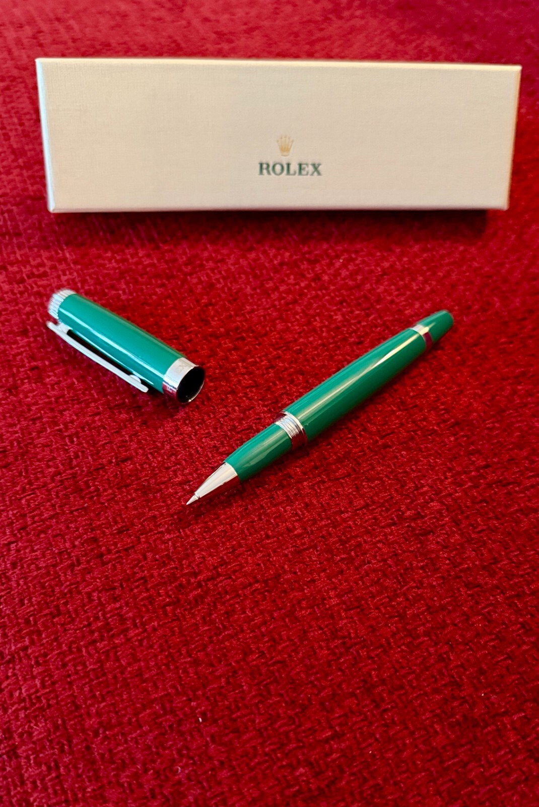Rolex AD VIP GIFT Emerald Executive Green Rollerball Pen, New In Box, Refillable