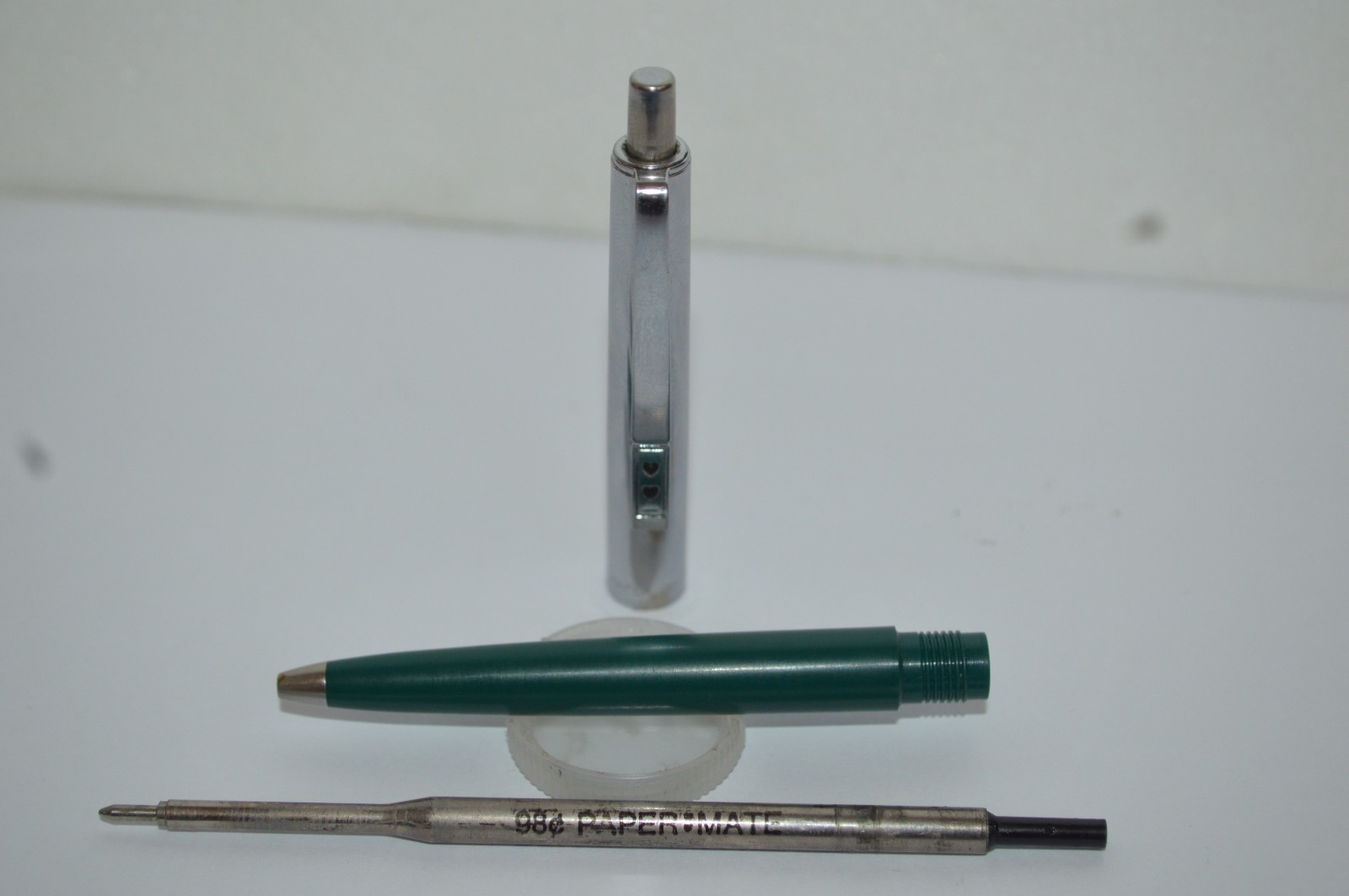 PAPER MATE Profile #2 Regular Grip Ball Pen Dark Green Barrel Made In USA 1990s