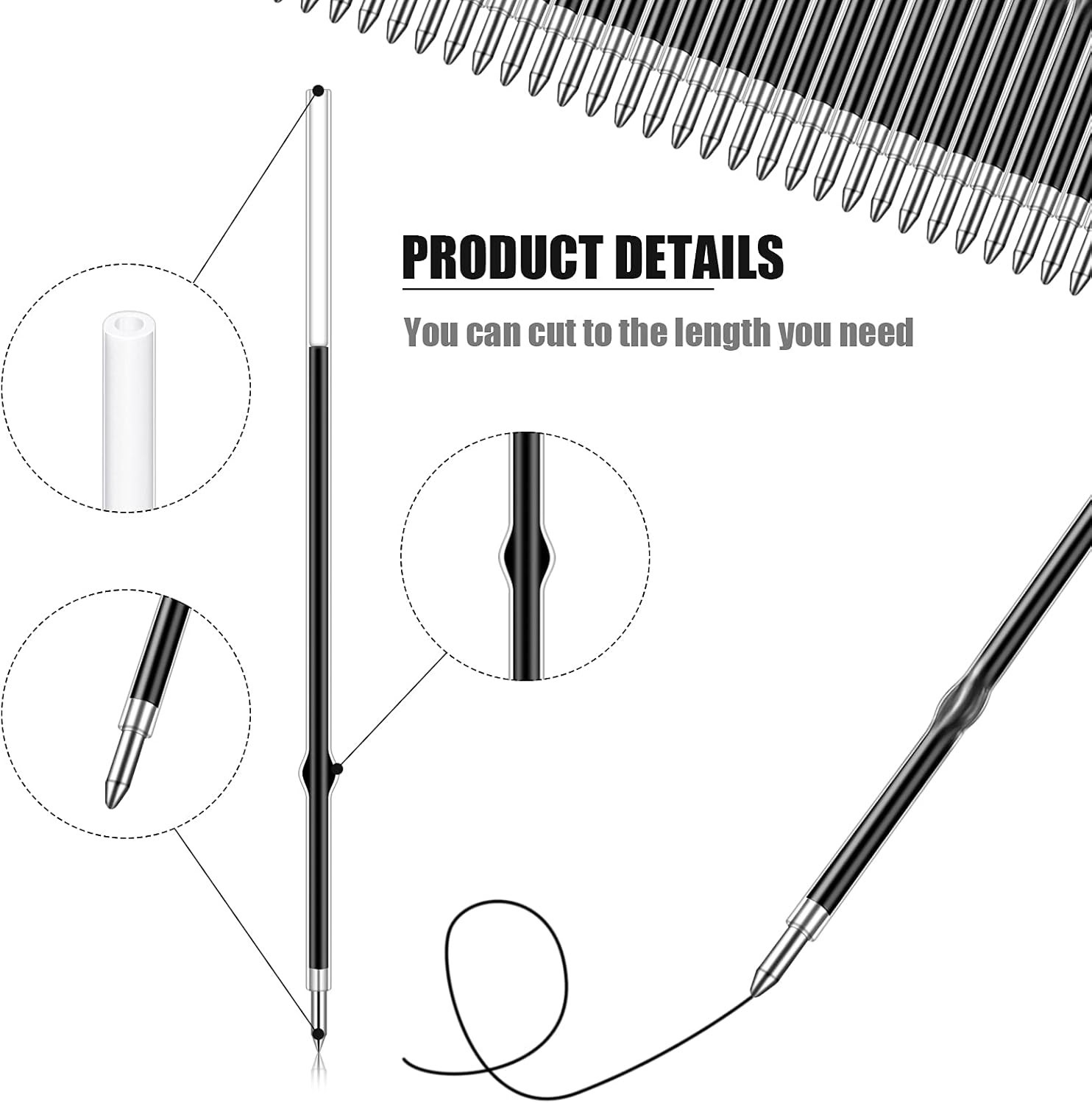 60 Pcs Reliable 0.7 mm Ballpoint Pen Refills for Effortless Writing at Home