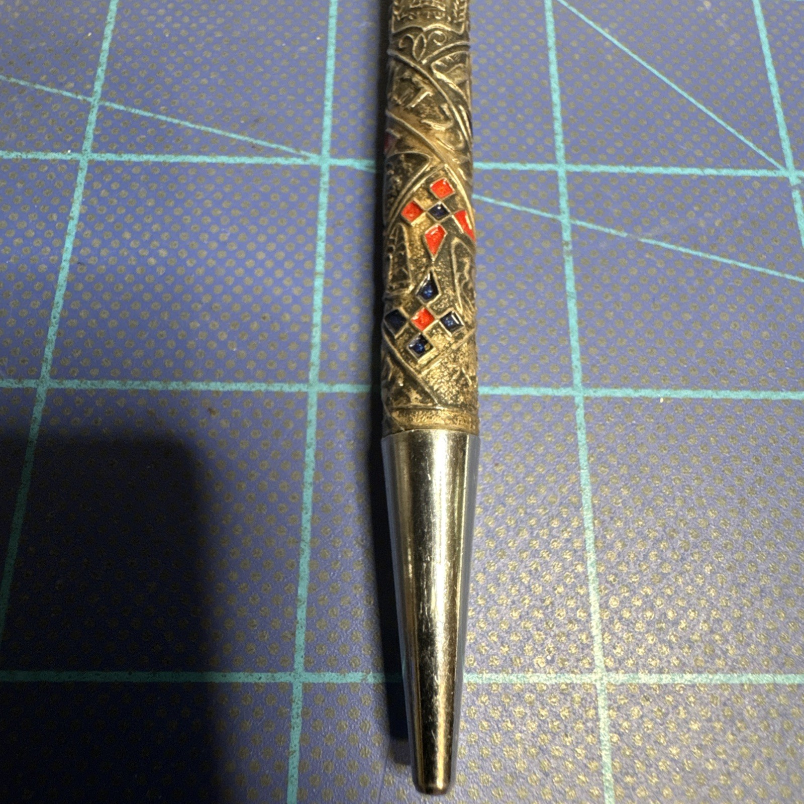 Vtg 1960’s Globus Ball Point Pen Tribes of Israel Sterling Silver 925/enamel